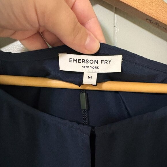 NEW Emerson Fry Solar Tunic Deep Sea Medium Navy 100% Silk Lagenlook Minimalist - Picture 13 of 16
